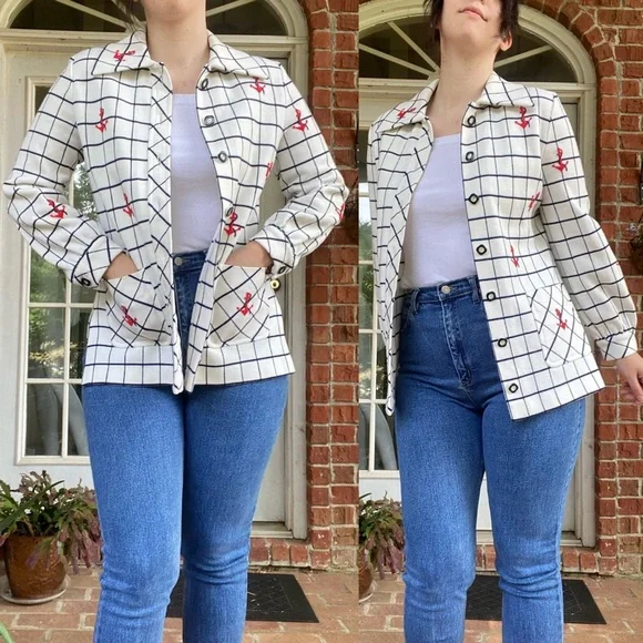 Vintage 60s Nautical Embroidered Sweater Jacket - Picture 8 of 11